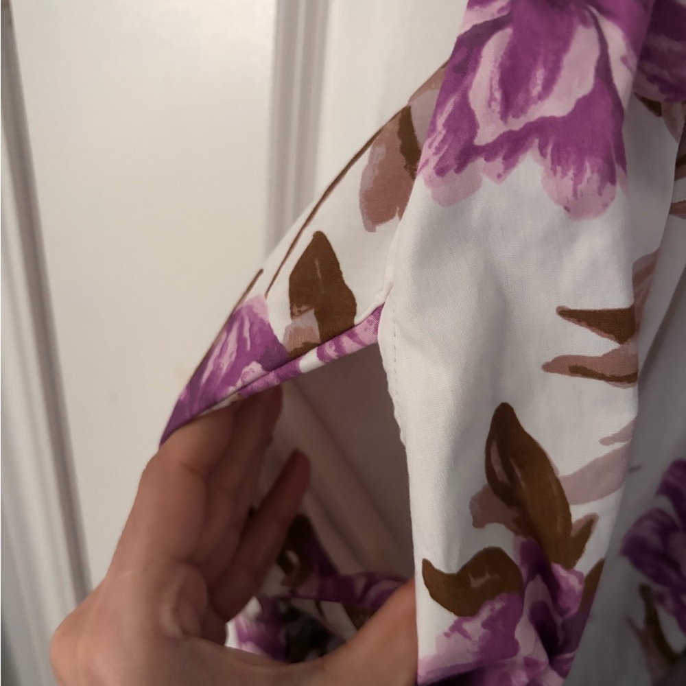 Abercrombie & Fitch Emerson Poplin Puff Sleeve Midi Dress in a floral print XSP - Picture 8 of 12